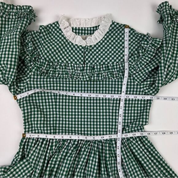 Victorian Choice Dickens Christmas Caroler Costume Civil War Pioneer Plaid Dress - Picture 7 of 8